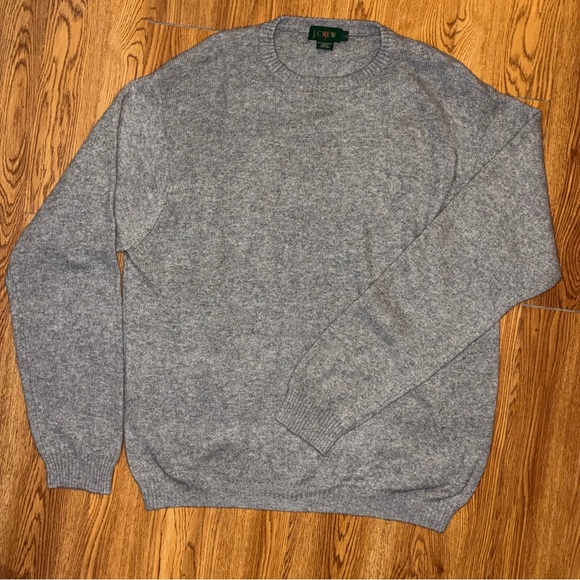 Vintage 90’s J. Crew Men's Cashmere Classic Gray Crewneck Sweater Large - Picture 6 of 7
